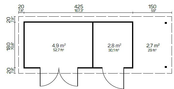 Gloria F Split Storage Shed