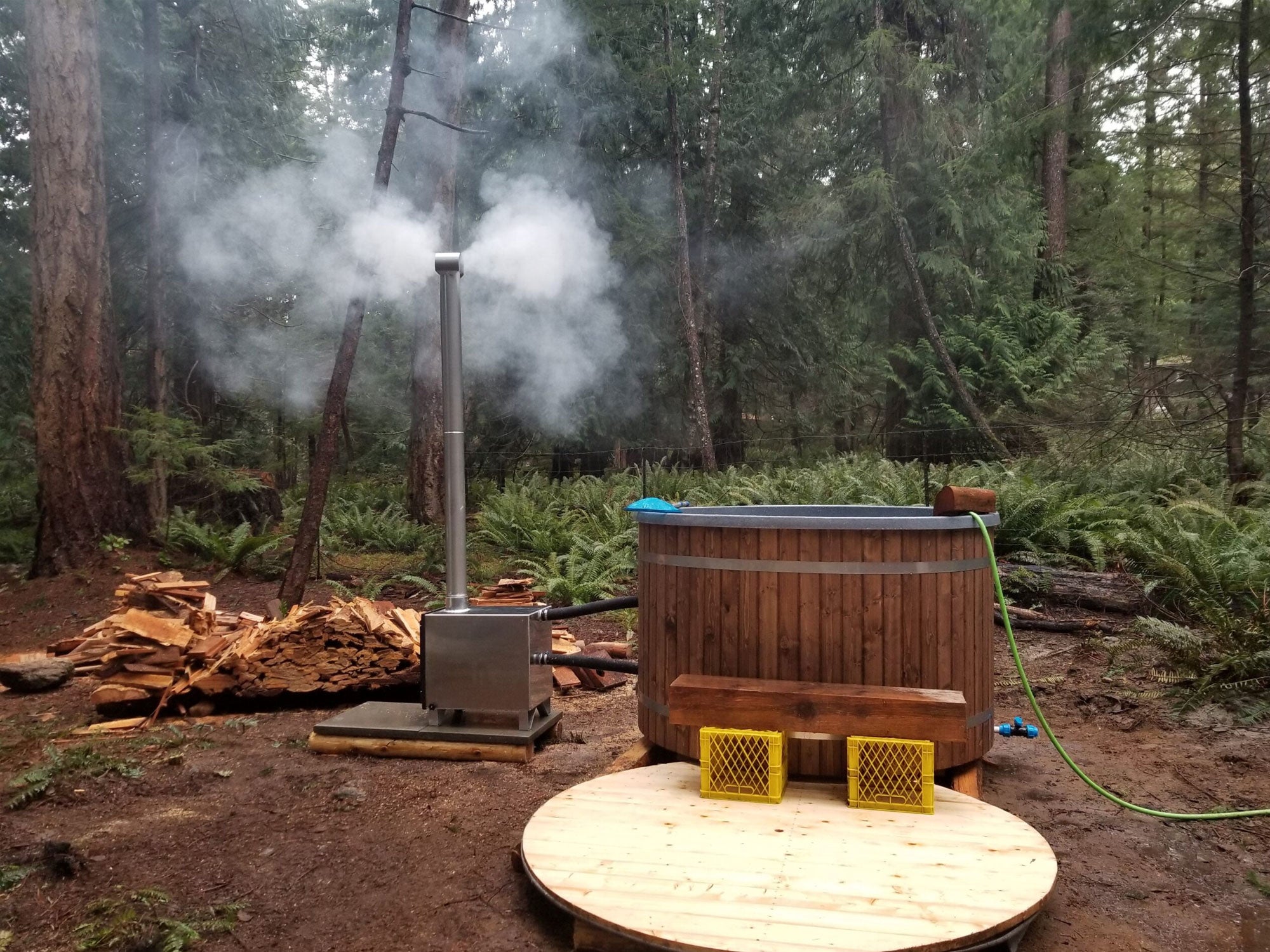 Wood Fire Hot Tub